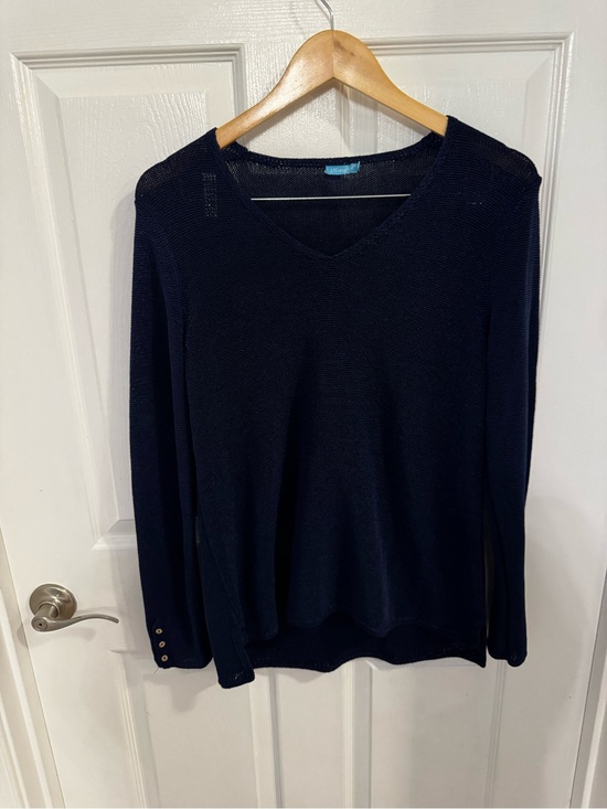 J. McLaughlin Sweaters - J. McLaughlin Navy Lightweight V-Neck Sweater